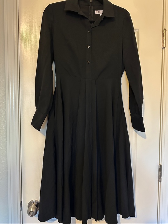 Dior Dresses & Skirts - Dior Black Long-Sleeve Collared Midi Dress
